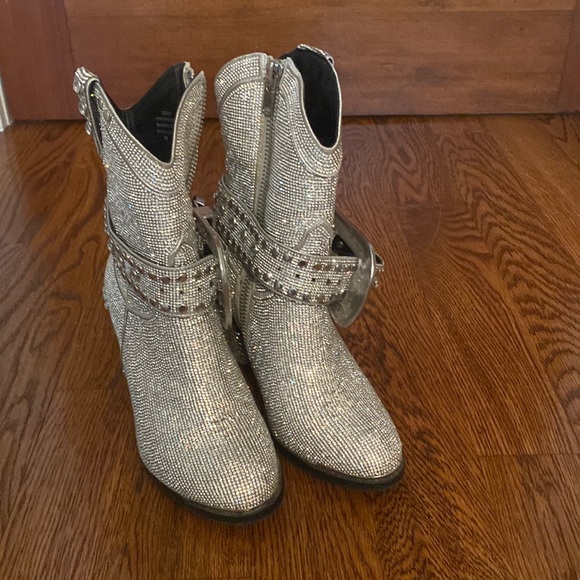 Dolls Kill Shoes Dolls Kill Club Exx Icy Sheriff Shine Cowboy Boots